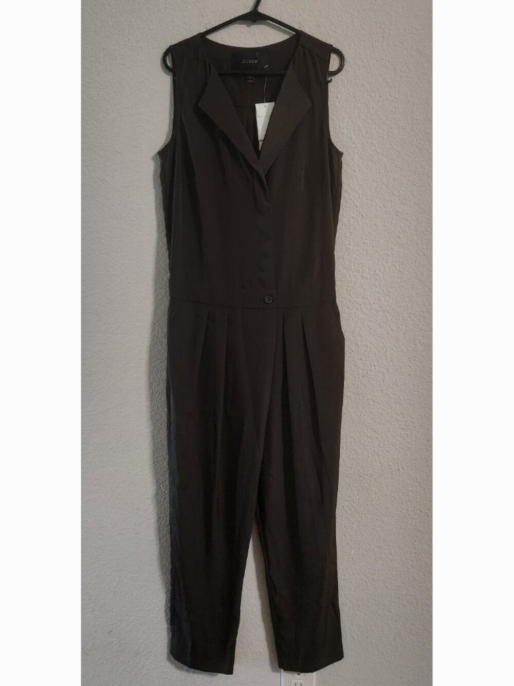J. Crew Sleeveless Silky Trench Utility Jumpsuit Olive Moss NWT size 00